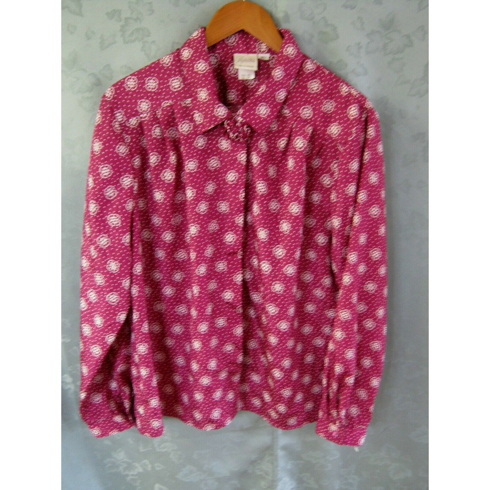 VTG 80's Pykettes Shirt Size 18  Medallion & Jacquard Print Top
